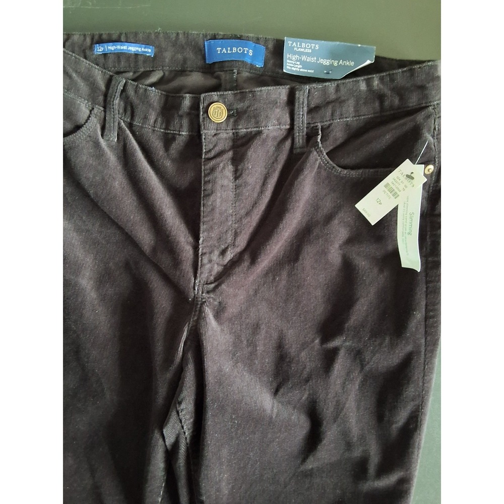 Talbots Women 12P High Waist Jegging Ankle Corduroy Slimming NWT Academia Mature - Picture 3 of 6